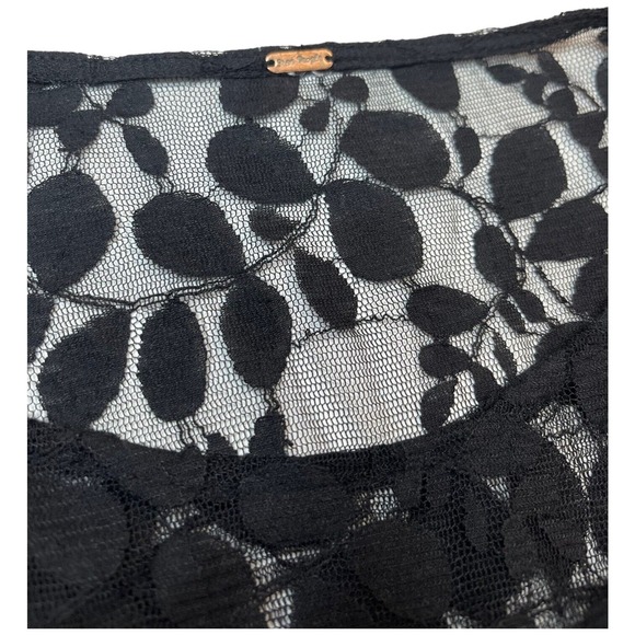 Free People Floral Embroidered Mesh Lace Mini Dress Black S - Picture 7 of 14